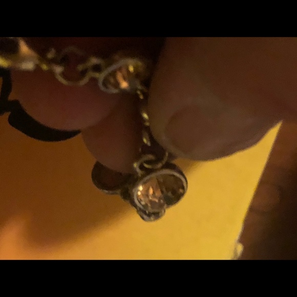 18” gold coated chain with pink stone insets - Picture 5 of 6